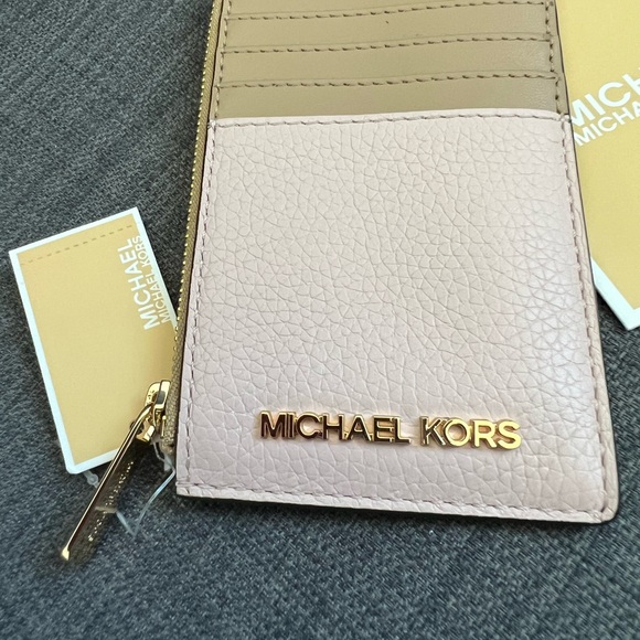 NWT MICHAEL KORS JET SET TRAVEL SMALL TOP ZIP COIN POUCH WITH ID WINDOW - Picture 2 of 7
